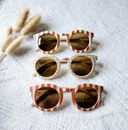 Gafas de sol para bebés y niños con cuadros UV400 - Beige
