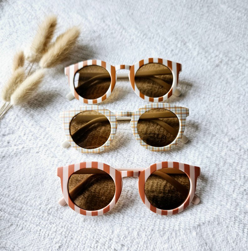Gafas de sol para bebés y niños con cuadros UV400 - Beige