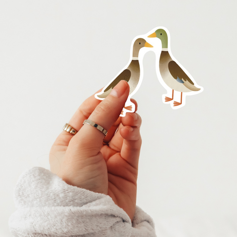 Sticker Running Ducks Vinyl Sticker Geese - Duck Couple Sticker Decal Water Bottle