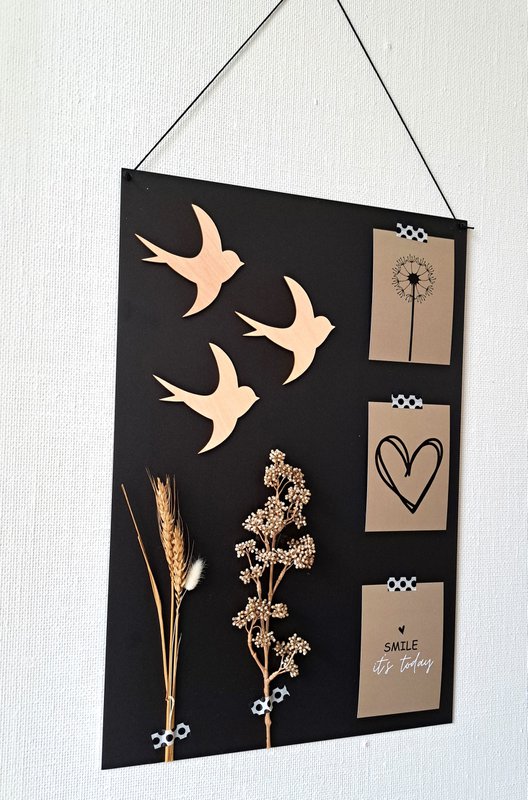 Memoboard schwarz 60 x 40cm
