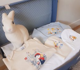 Hänsel und Gretel hellblauer Pyjama 100% Bio-Baumwolle zertifiziert OEKO-TEX