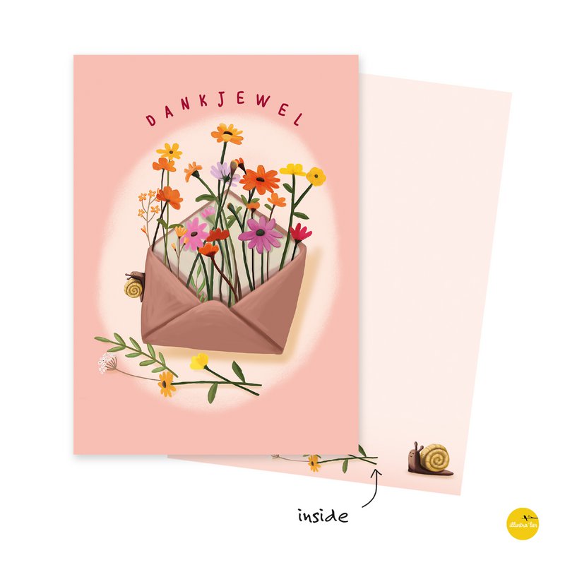 Greeting card thank you flower post