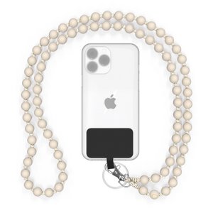Mobile phone chain universal, wooden beads, handmade - The Driftwood