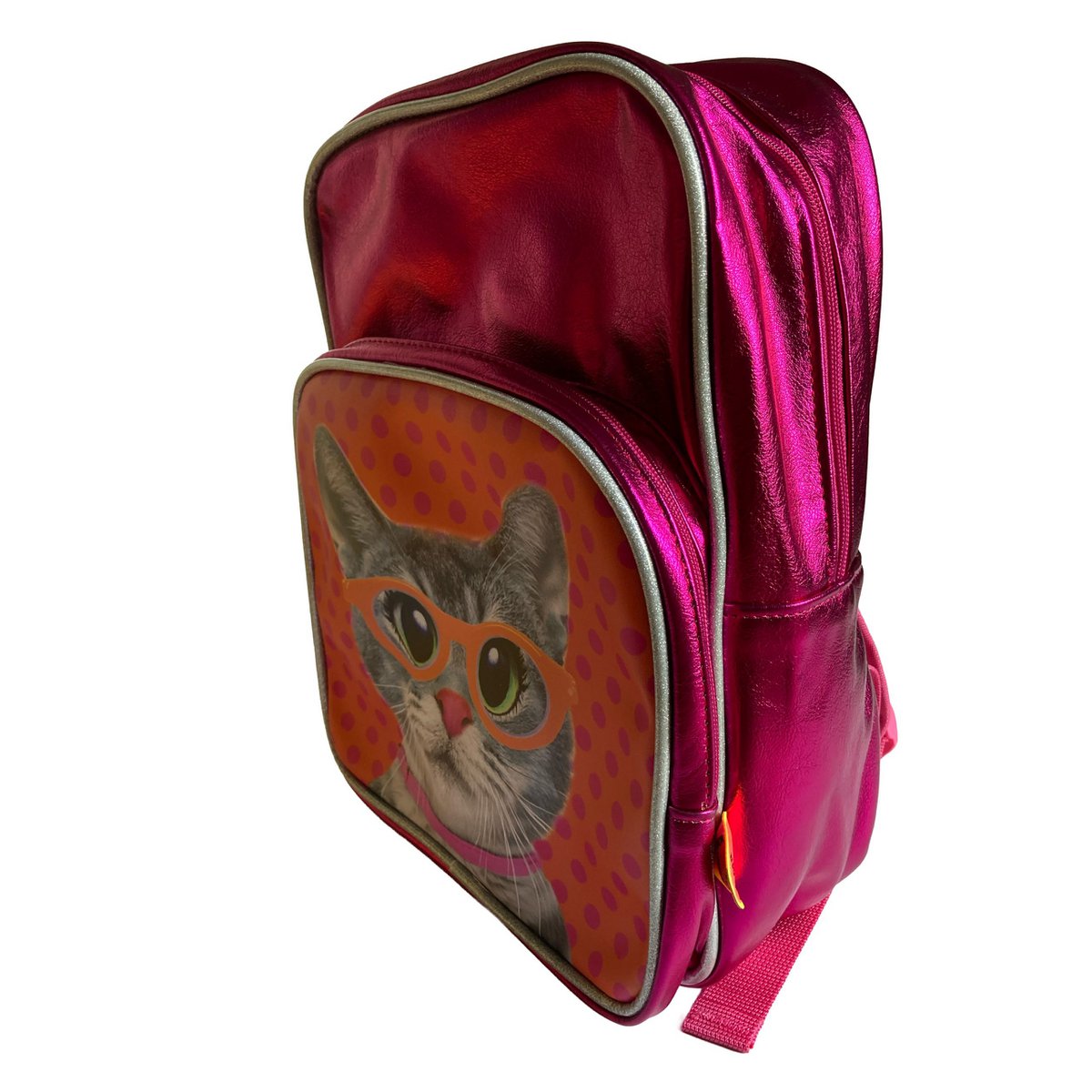 Rugzakkat met glazen roze