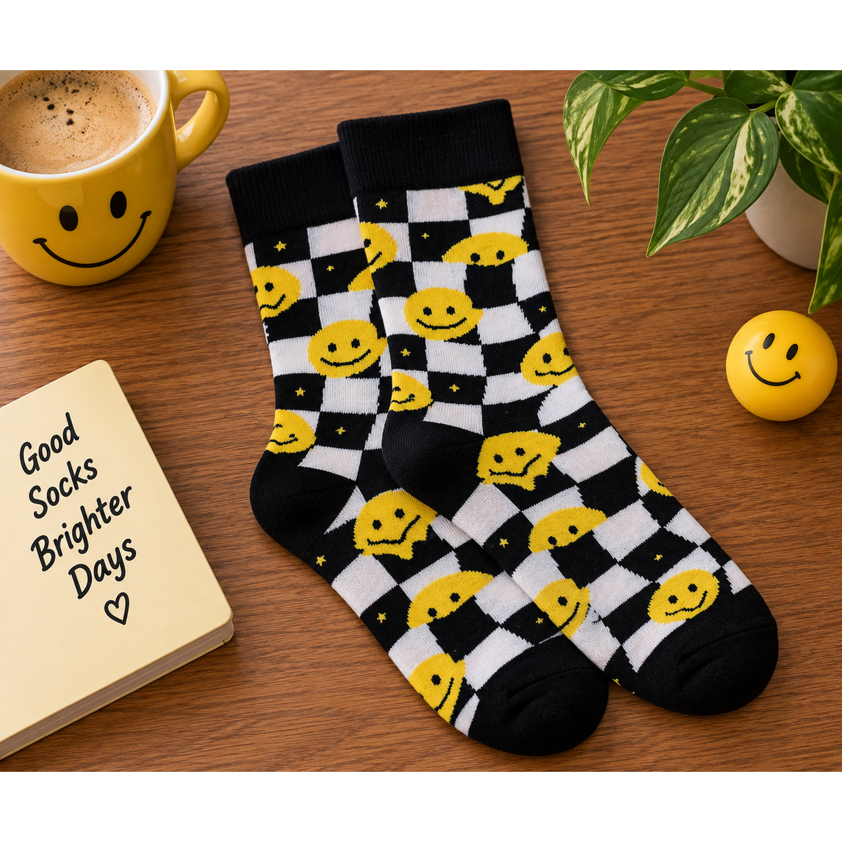 Tintl socks | Black & white - Smiley