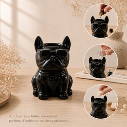 Verbrande keramy boubou zwarte boubou parfum - gelakte keramische dieren - stichtende diffuser geurende wassen, etherische oliën, geuren - decoratief idee
