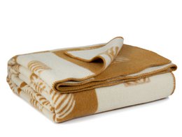 Coperta da letto in lana merino LEAF ocra