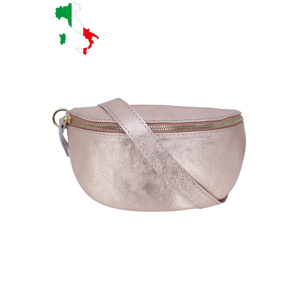 Heuptasje van glanzend metallic iriserend leer, maat M IT2516
