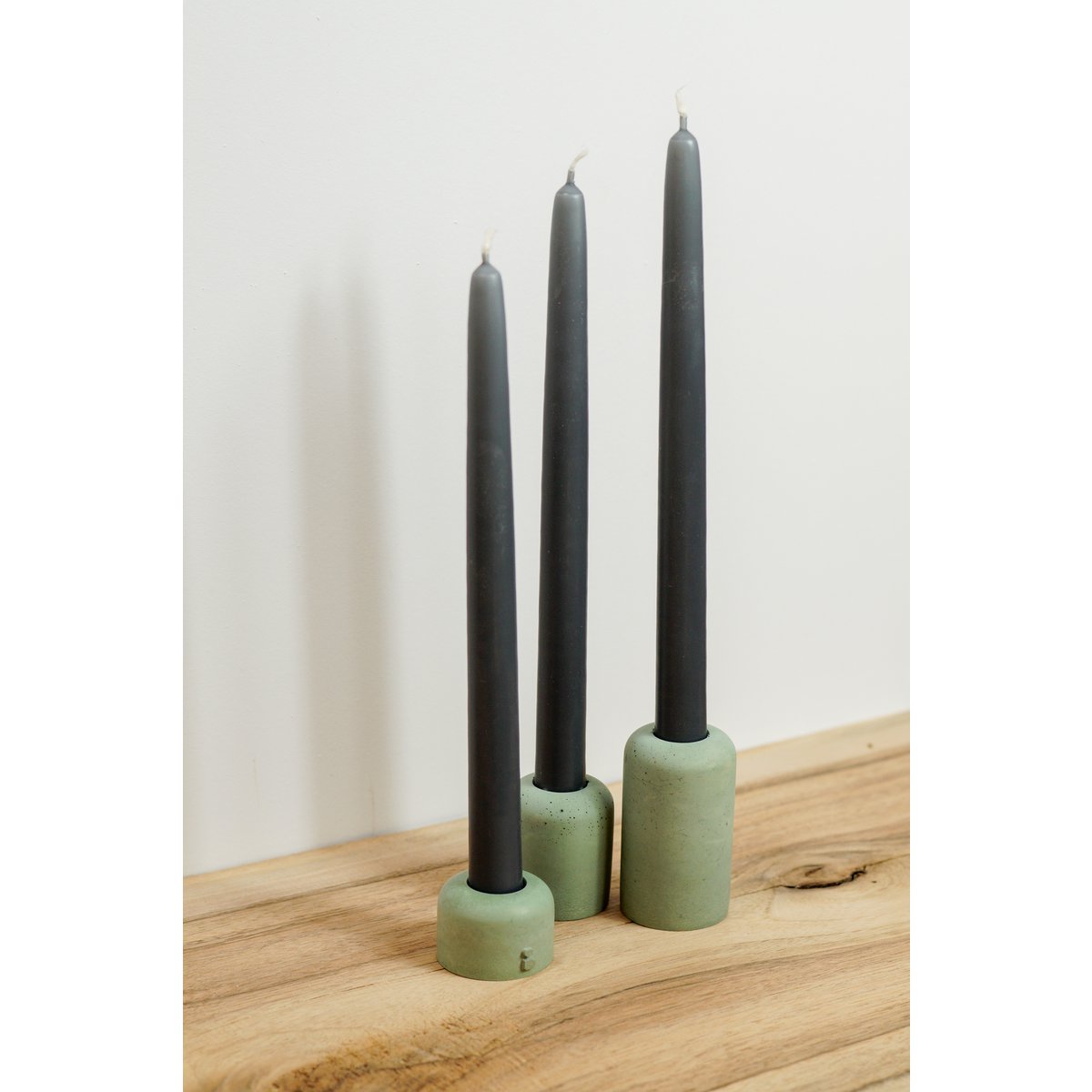 Green candle holders