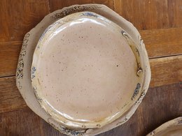 Dessert plate, crockery, handmade, stoneware, unique, plate, diameter approx. 16 cm, creamy white, matt