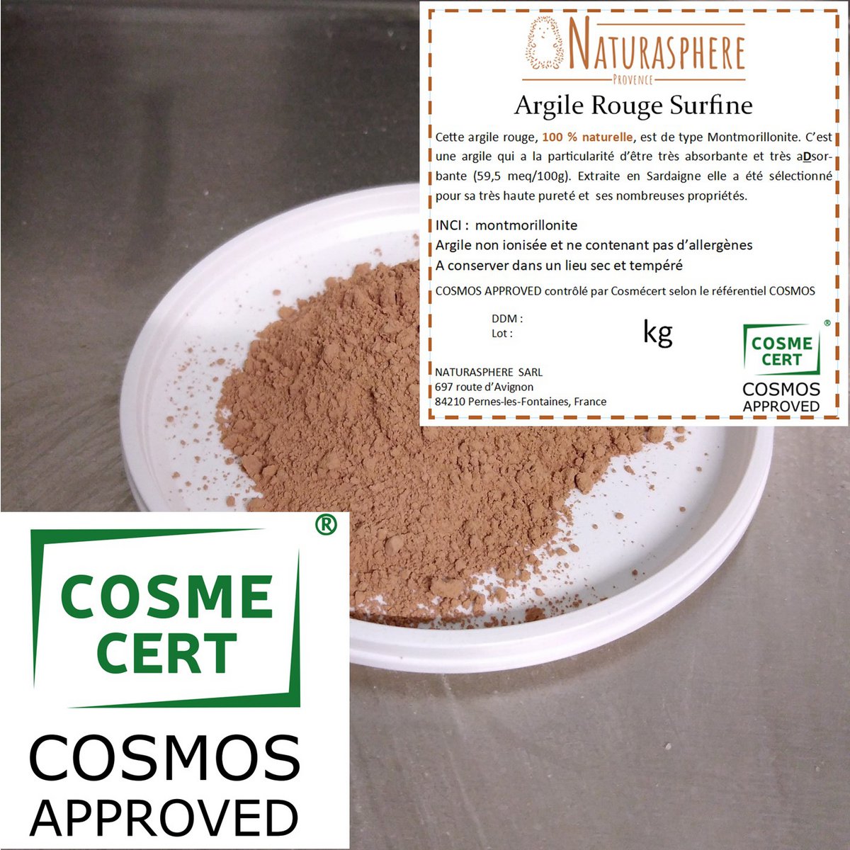 Argile rouge surfine 5 kg COSMOS