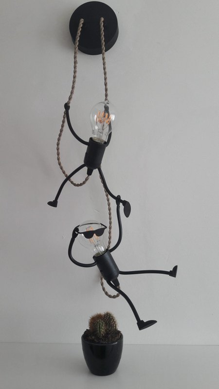 Mr. Bright Fun for Two; * Hanglamp * Dutch Design * Længde 75 cm * Jute snoer, synes op echt touw