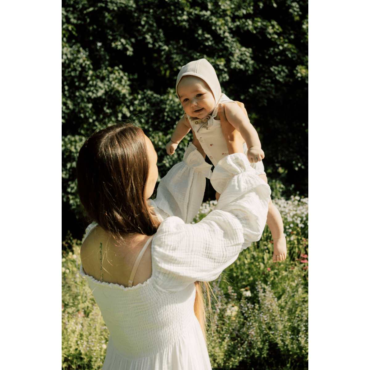 TISU baby bonnet, Ecru