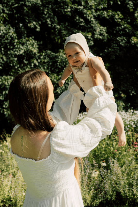 TISU baby bonnet, Ecru