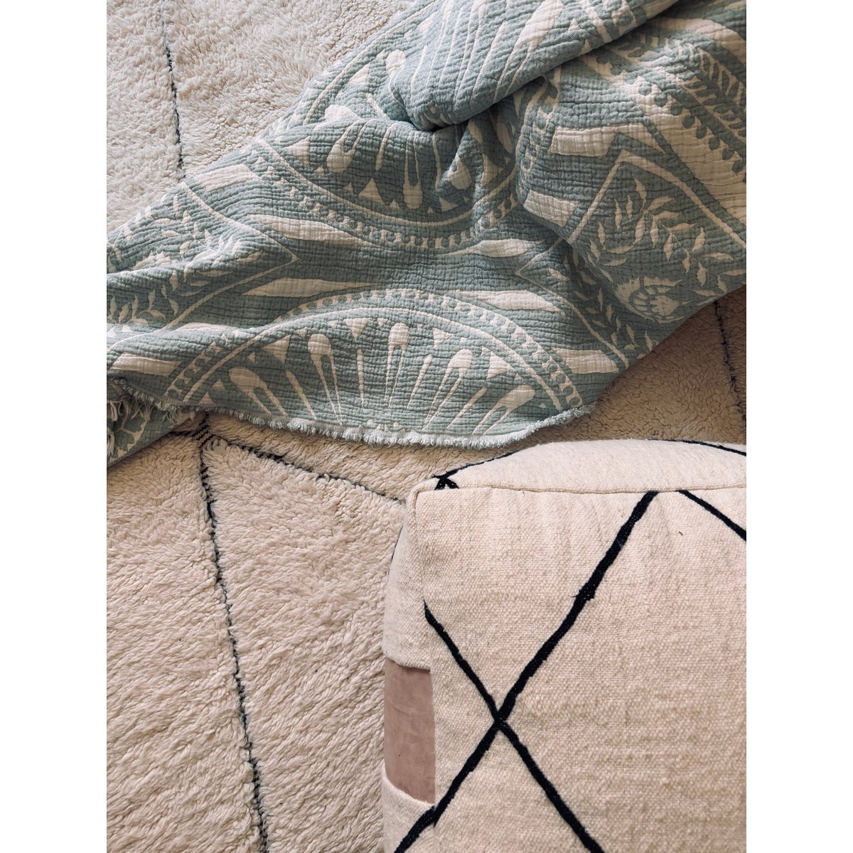 CALMA Musselin Decke - Mint - 2,20 x 2,30 m