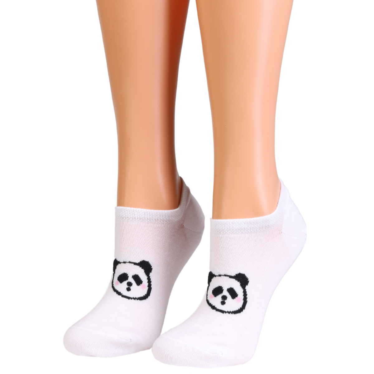 ALONDRA chaussettes basses blanches avec un panda