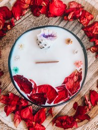 Vela poehina - flor de tiare - cáscara de coco