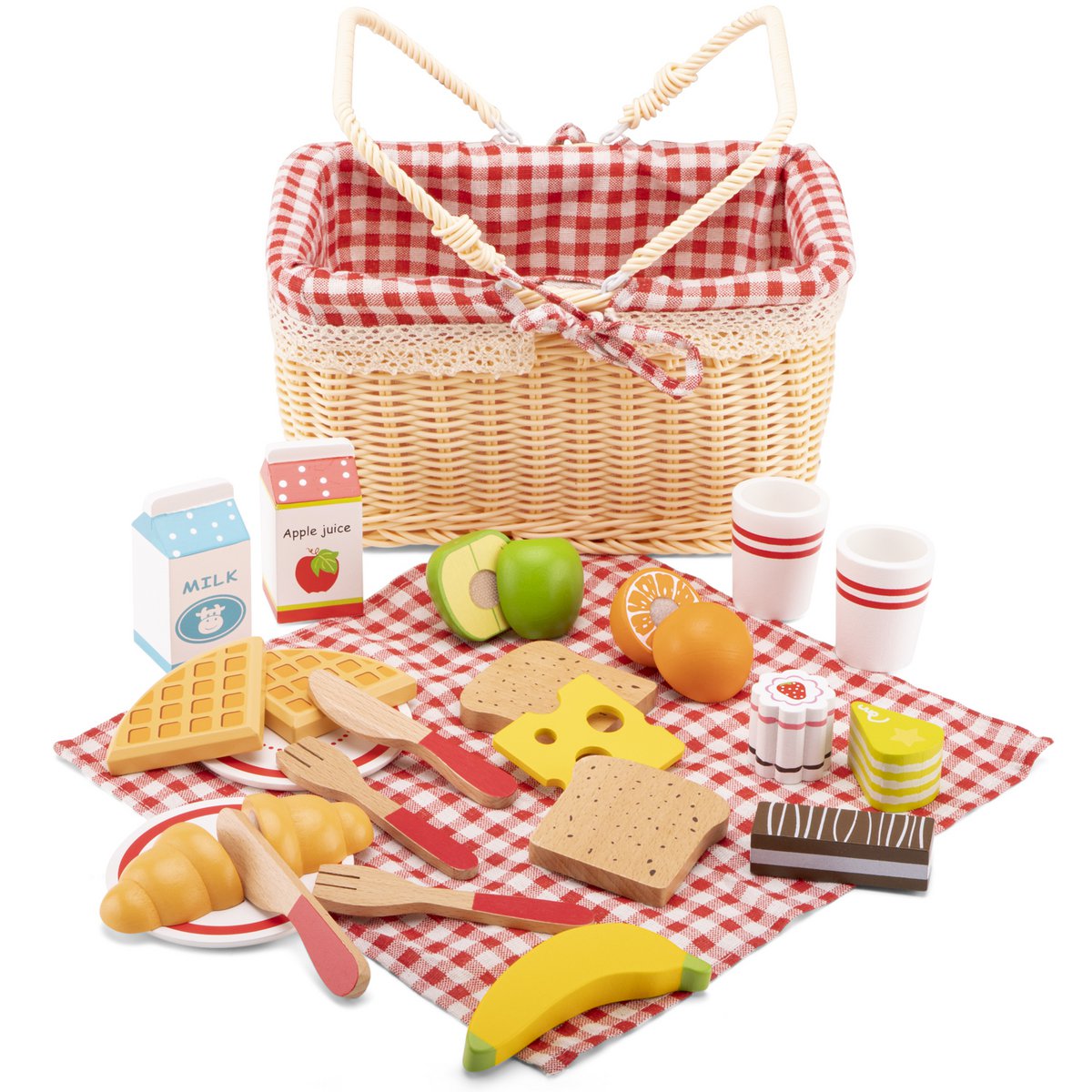 Juego de cesta de picnic de madera