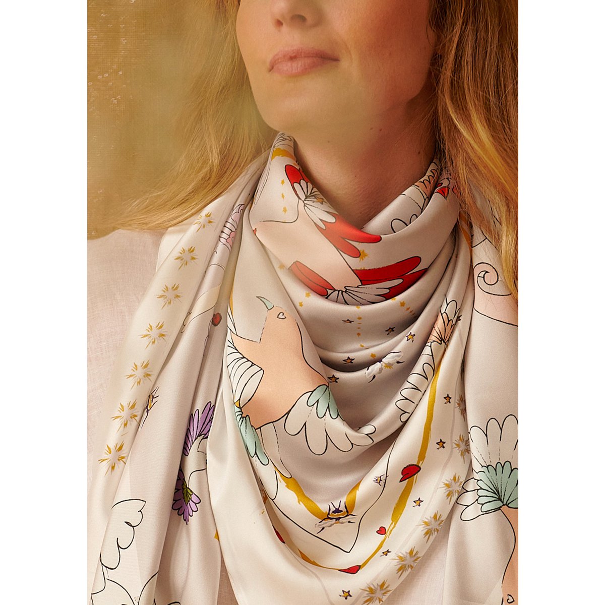 Foulard Triangle géant « Le paradis blanc »