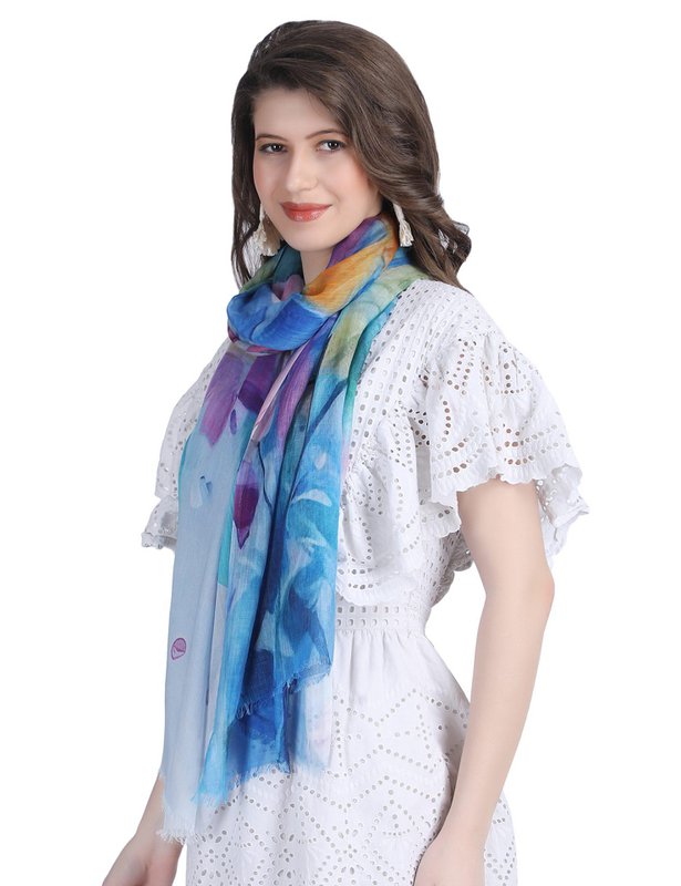 Silk scarf ladies gol