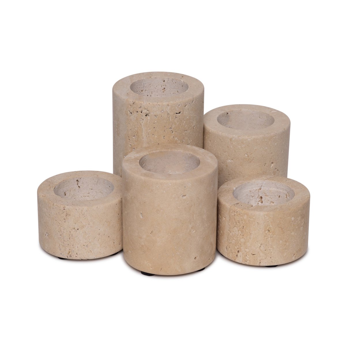Travertine waxinelichthouder M Ø6x7cm
