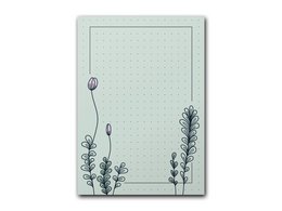 magnetic notepad DIN A7, green, moss motif