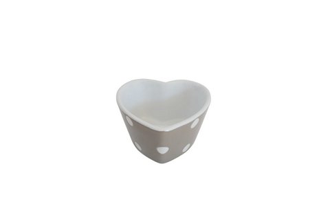 Beige heart ramekin with dots Isabelle Rose