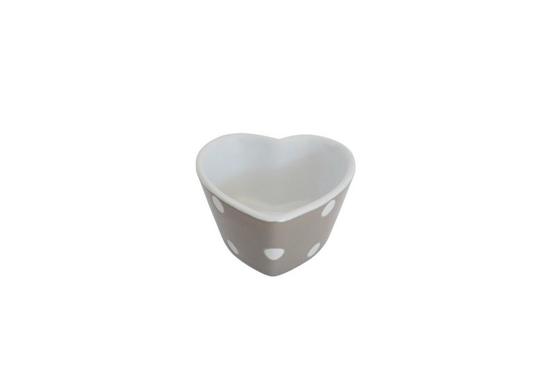 Ramequin coeur beige à pois Isabelle Rose
