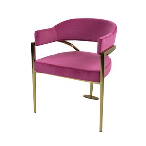 Sessel Chloe, roze/goud, 60x56x77 cm