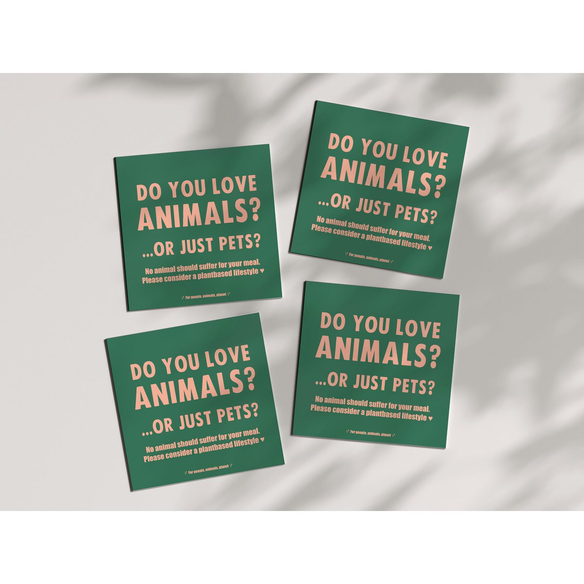 Pegatinas veganas para interior/exterior 'Ama a todos los animales, no solo a las mascotas'
