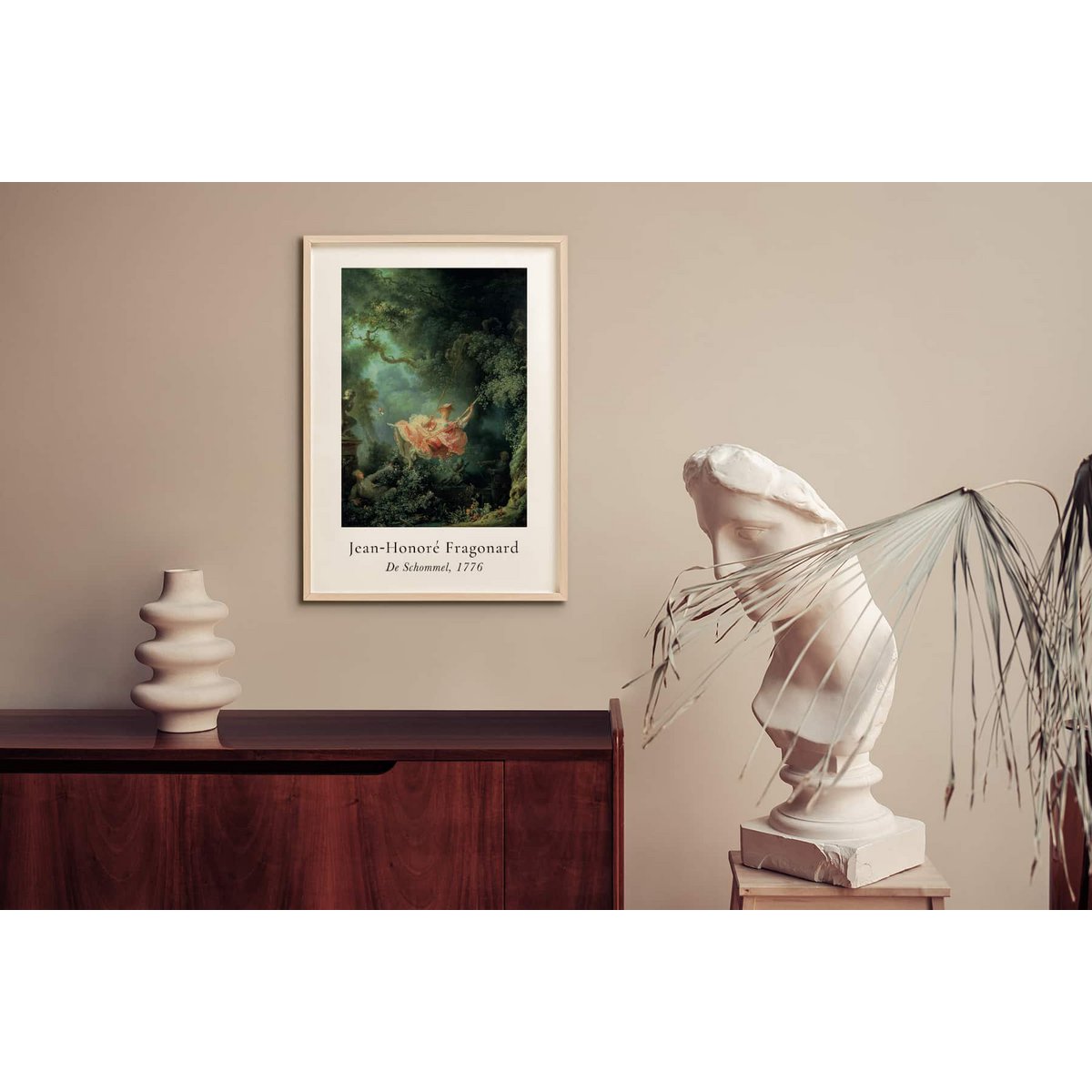 Póster Jean-Honoré Fragonard - El Columpio en Passe-partout