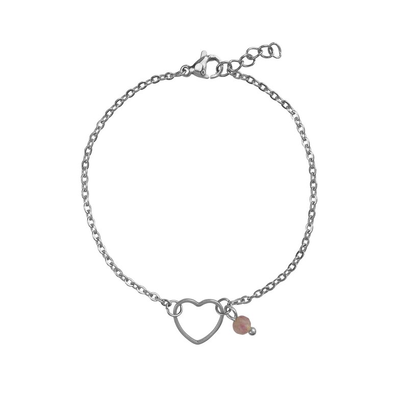 Armband Herz Turmalin - Silber