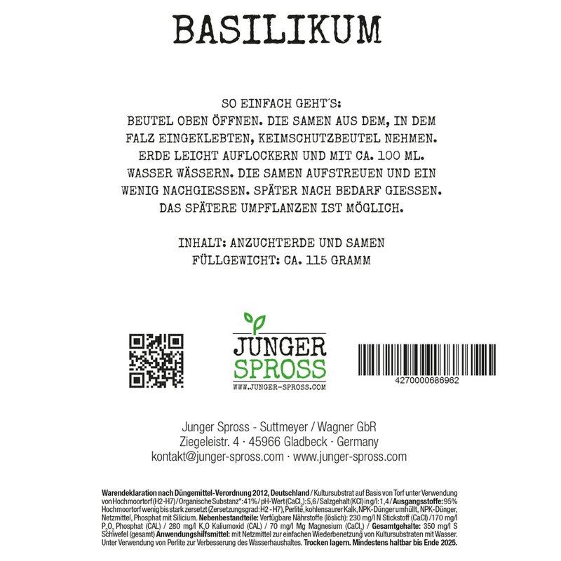 Startsæt til kolonigartnere (basilikum)