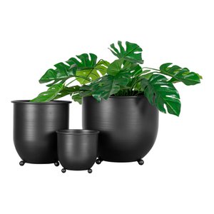 Nova Flowerpots - Black, Metal - Set of 3