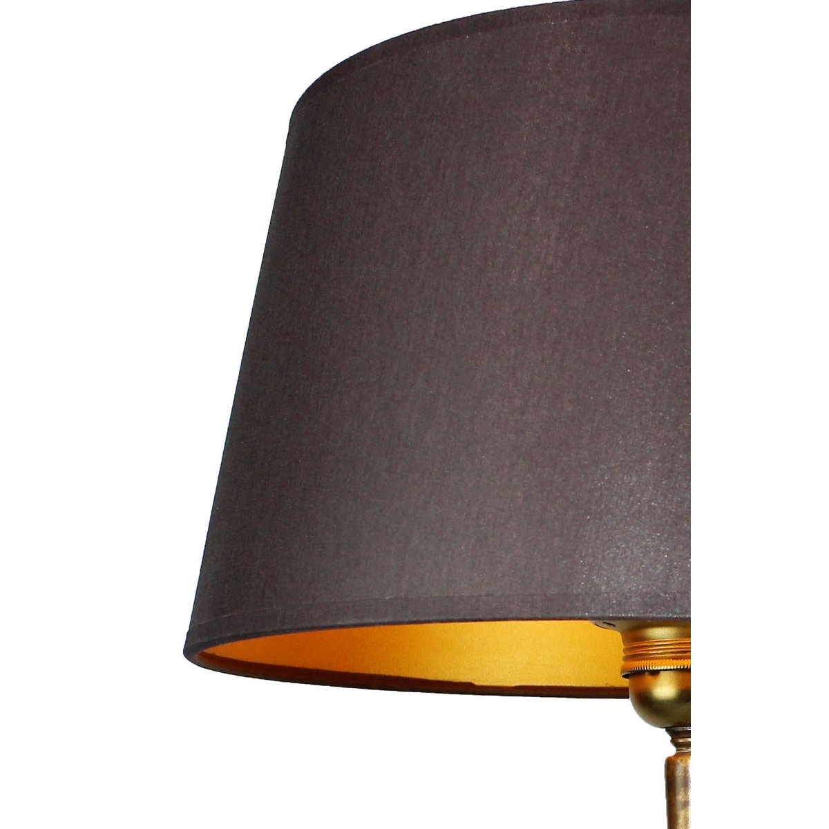 Lampenschirm Stoff schwarz/ innen gold 30/25/16 cm