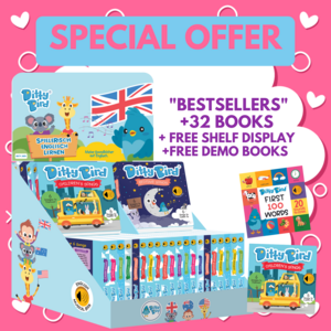 NEW CUSTOMER PROMO PACK "BESTSELLERS": SHELF UNIT + 32 BOOKS + FREE SAMPLE BOOKS