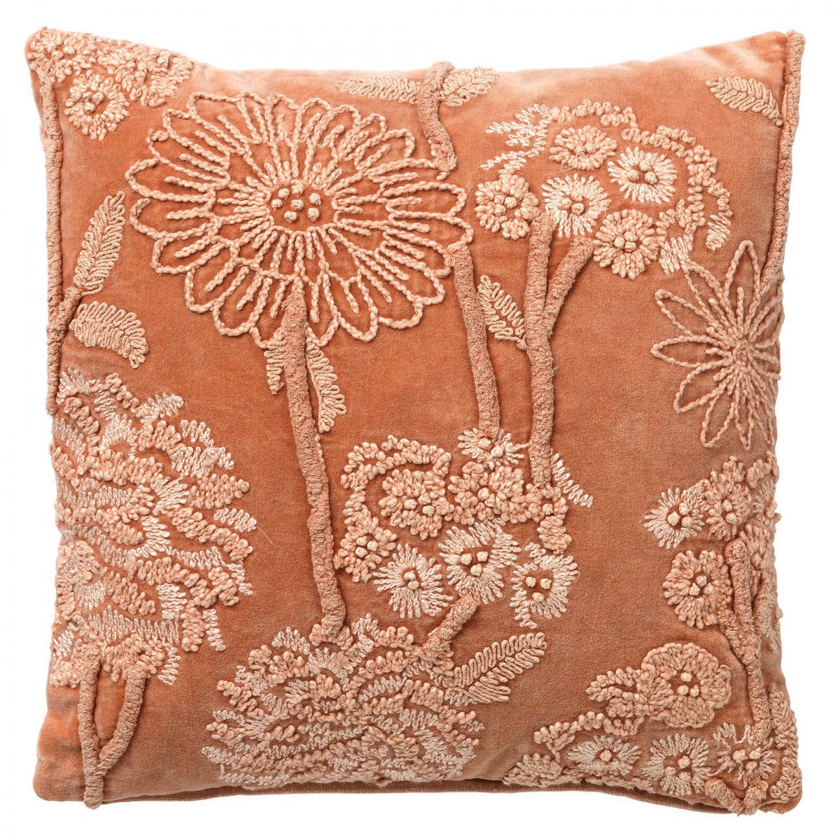 MARLENE | Cushion | 45x45 cm Muted Clay | Pink | Floral print | Hoii | With luxury inner cushion