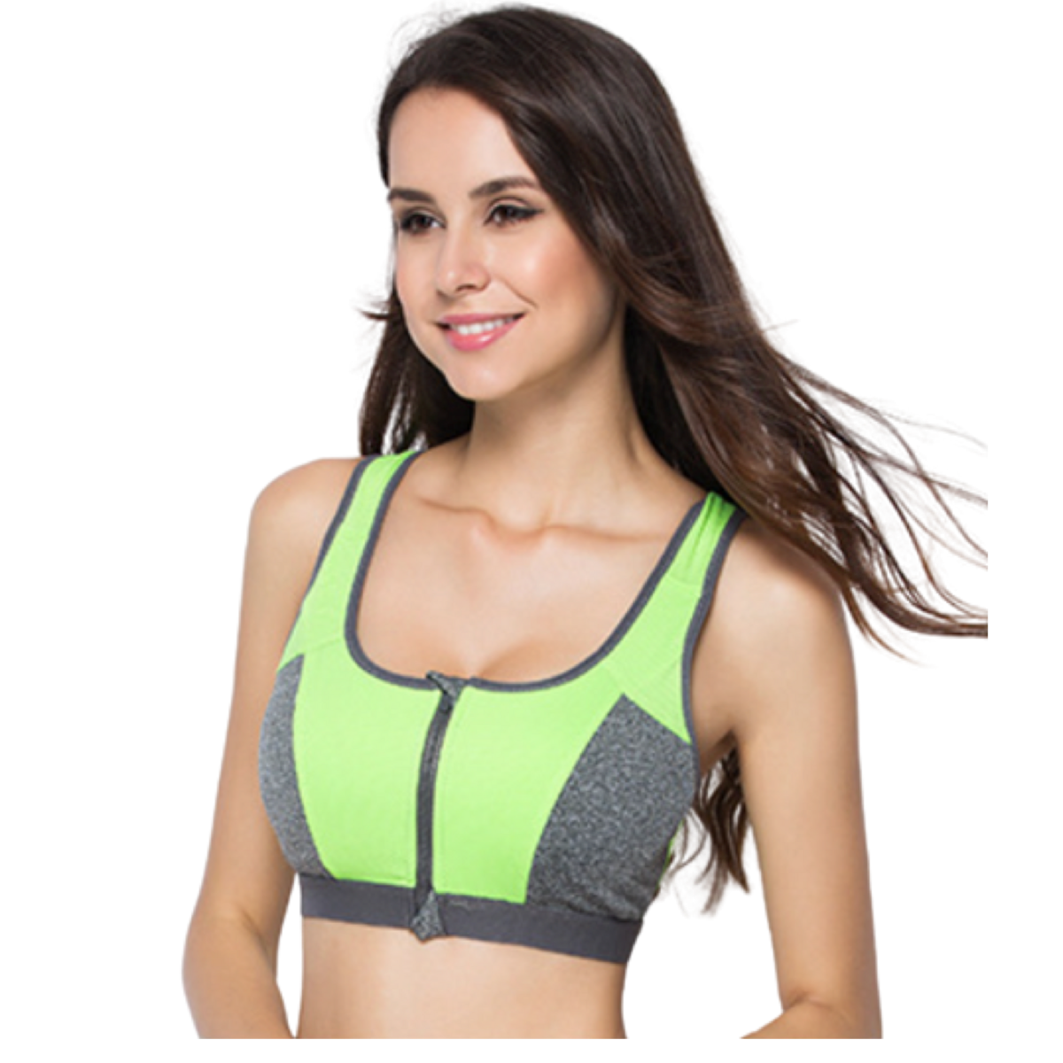 Biustonosz sportowy Clip & Zip - zielony