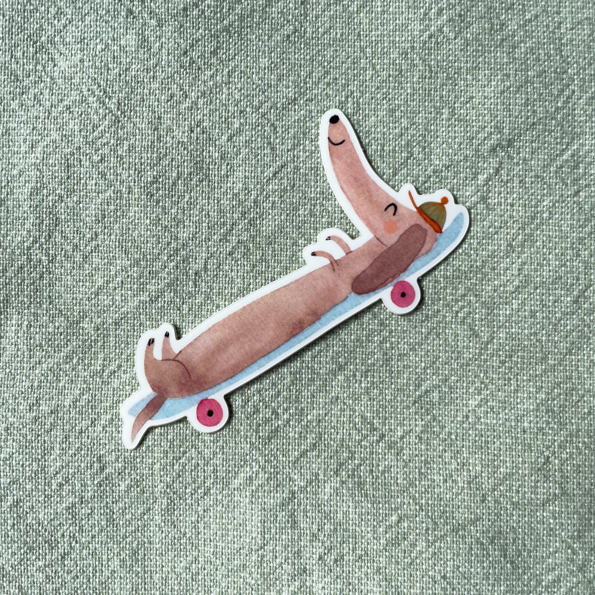 Vinilo adhesivo Skater Dachshund