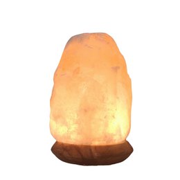 Lampa USB z kryształem soli himalajskiej – Rock 600g – Podstawa drewniana – Przedmiot dekoracyjny