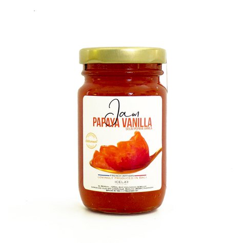 Papaya Vanille Jam 120ml - Natuurlijk Ambachtelijk Smeerbaar Fruit - Geconserveerde Smeerpot