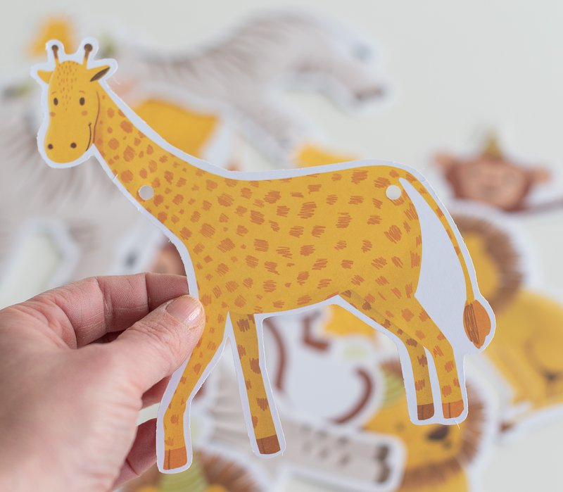 Safari Garland Safari, 4 motifs of 3 pieces