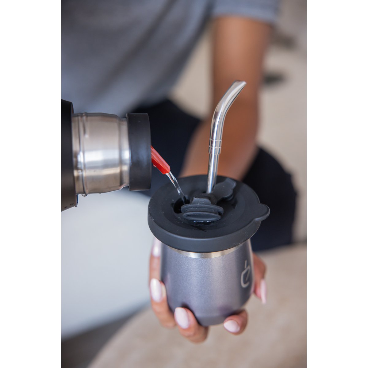 Yerba Mate Set Termolid DualFlow PRO – Gris cendré | Un Mate®
