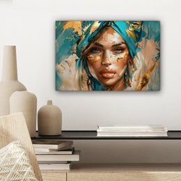 Canvas schilderij  - Wanddecoratie - Bloemen - Vaas - Stilleven - Beige