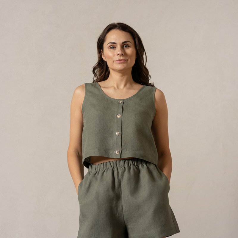 Pulsante Front Crop Top Monica