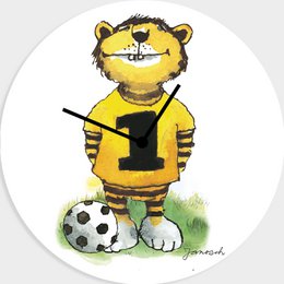 Reloj de cristal acrílico Janosch - tigre de fútbol