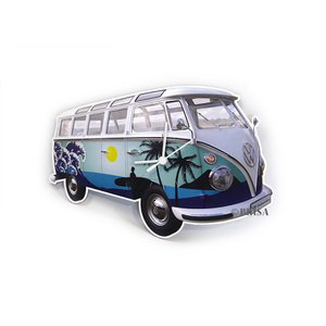 Volkswagen VW T1 Bus Wandklok - Surf/Blauw