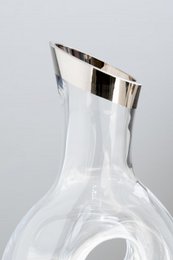 EDZARD decanter Gordon, vetro cristallo soffiato a bocca con bordo platino, altezza 30 cm, capacità 1,2 litri
