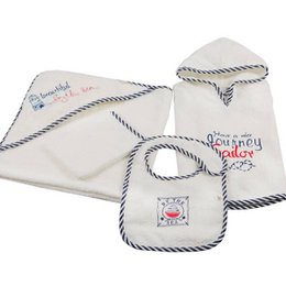 Set poncho per neonato in cotone biologico Sailor