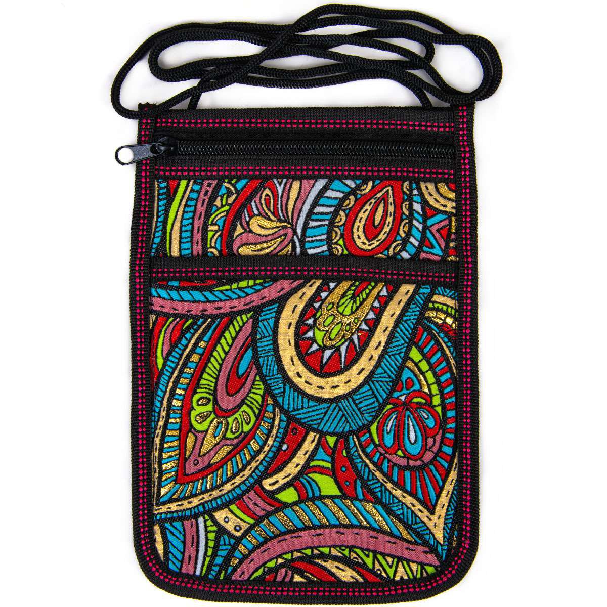 A shoulder bag with Boho pattern - Saracenia - 23.5x15cm